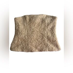 Zara Cream Textured Fabric Tube Top